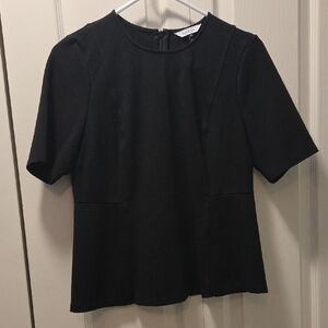 Brass Womens Clothing Peplum Black Short Sleeve Blouse Womens Medium